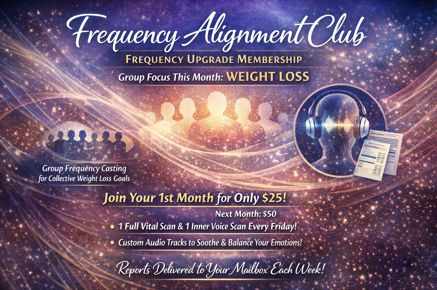Frequency Alignment Club — Frequency Upgrade Membership, this month's group focus: weight loss