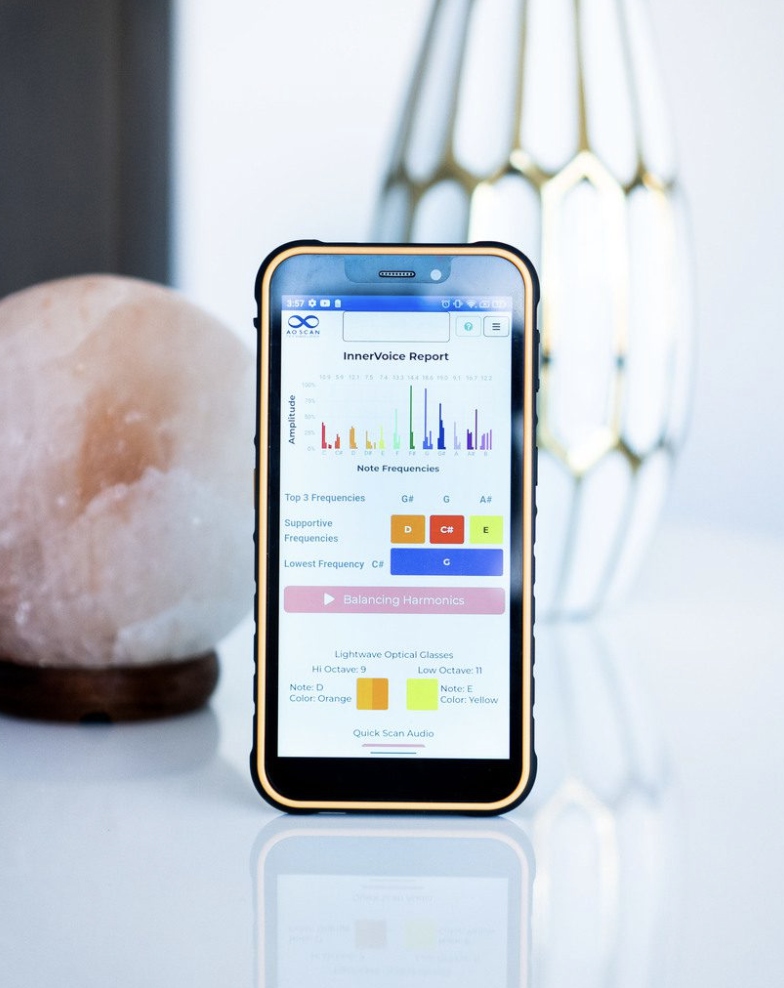 The AO Scan InnerVoice Report displayed on a smartphone
